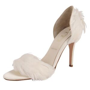 Something Bleu Hammond Feather Heels size 8 Wedding Shoes